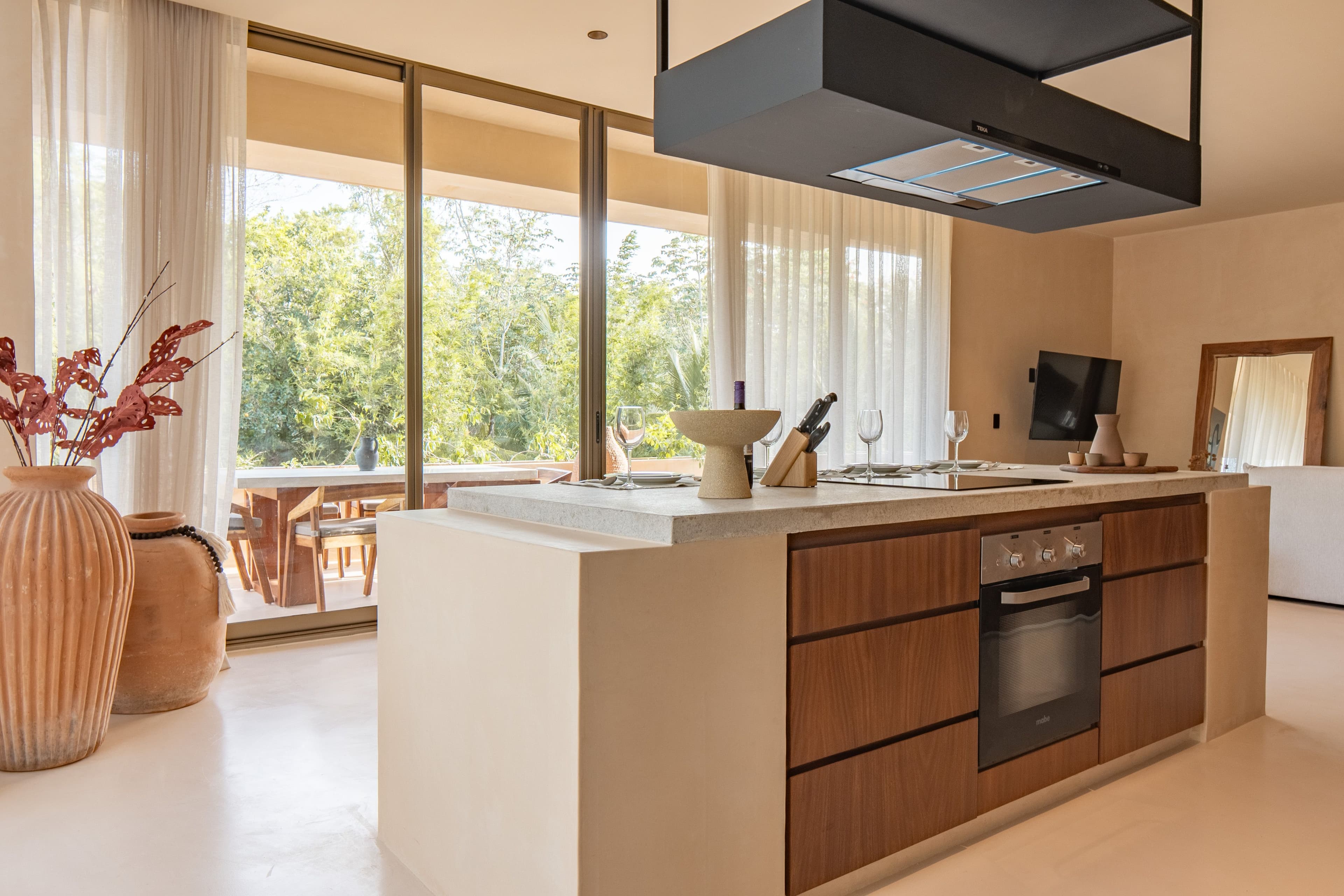 Kitchen interior at an Aldea Mayab residence